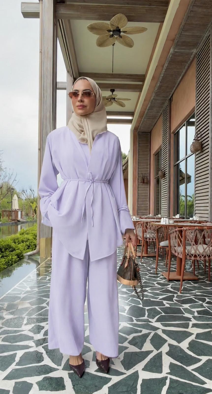 Lilac 3 Pieces Trouser Set