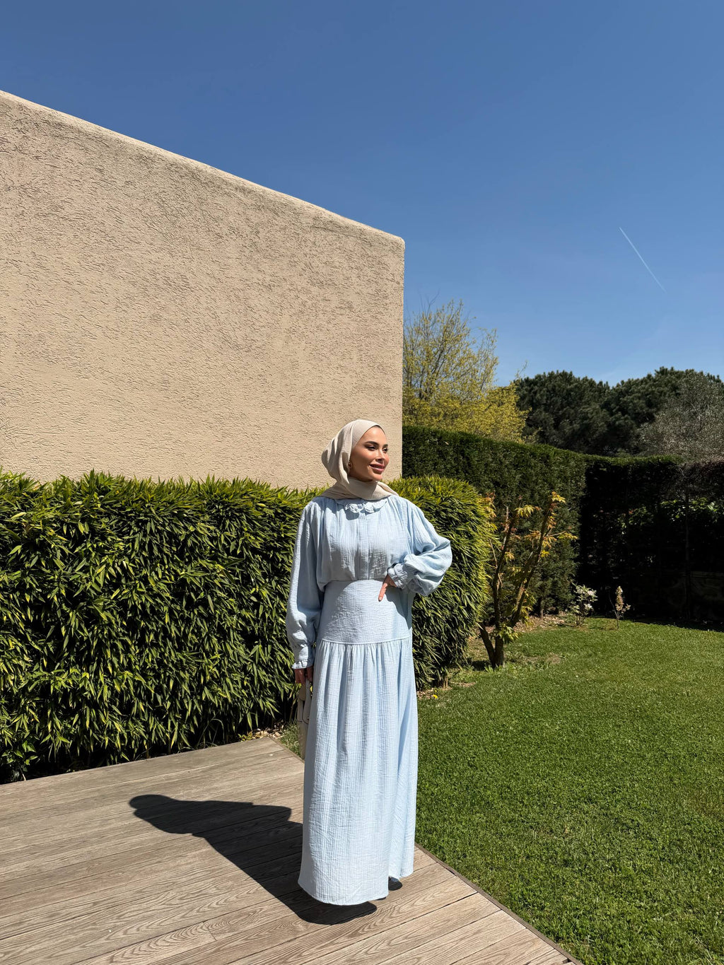 Baby Blue Muslin Skirt Set