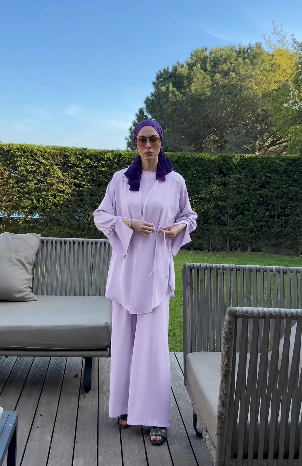 Lilac 3 Pieces Trouser Set