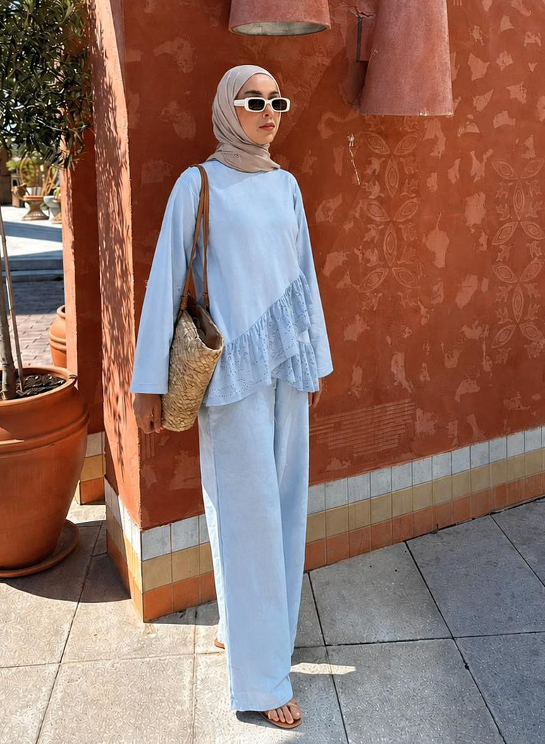 Baby blue Lace Oysho Set