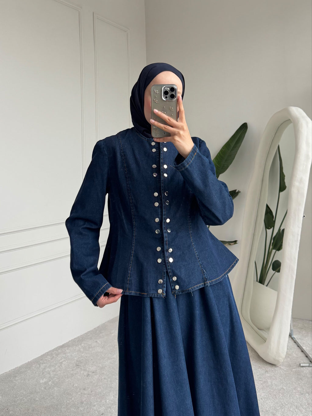 Selene Denim Skirt Set