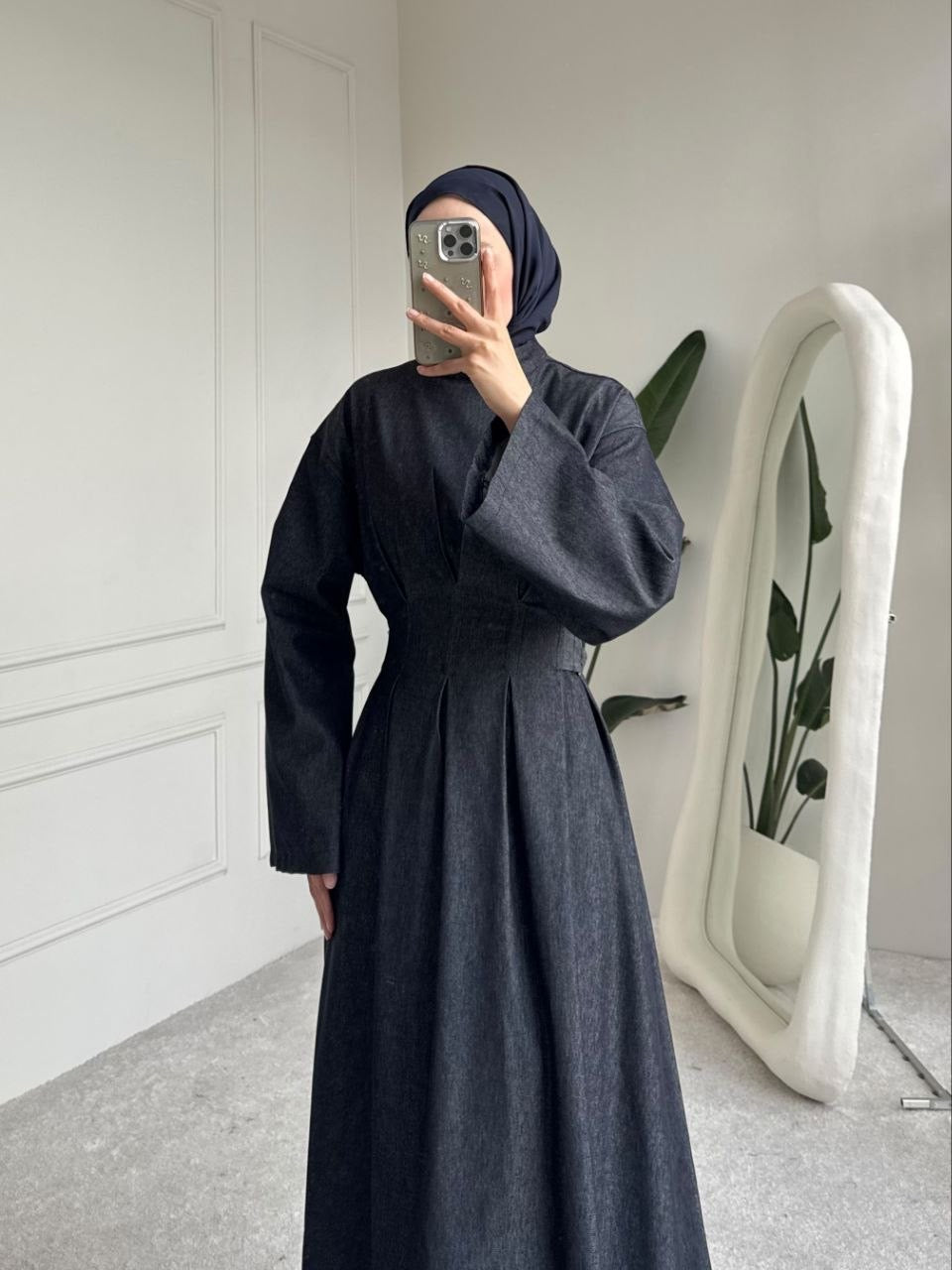 Charcoal Denim Maxi Dress