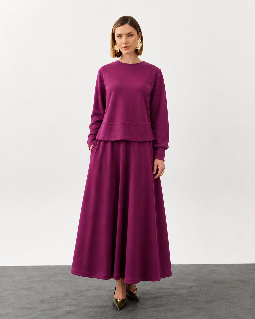 Magenta Oysho Skirt Set