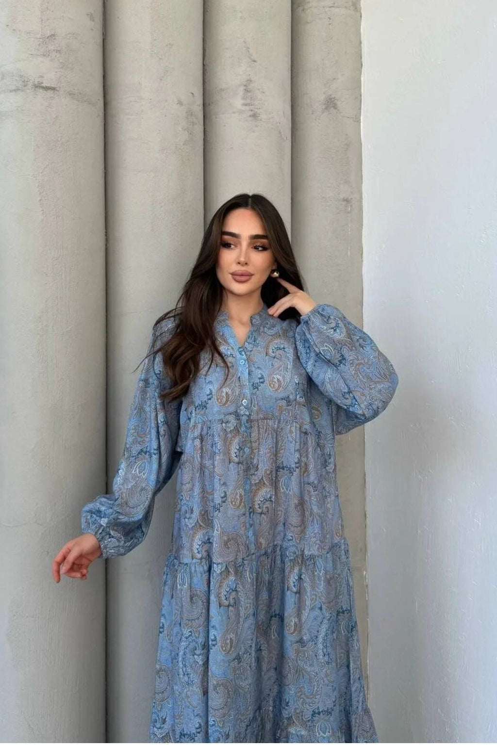 Azure Paisley Dress
