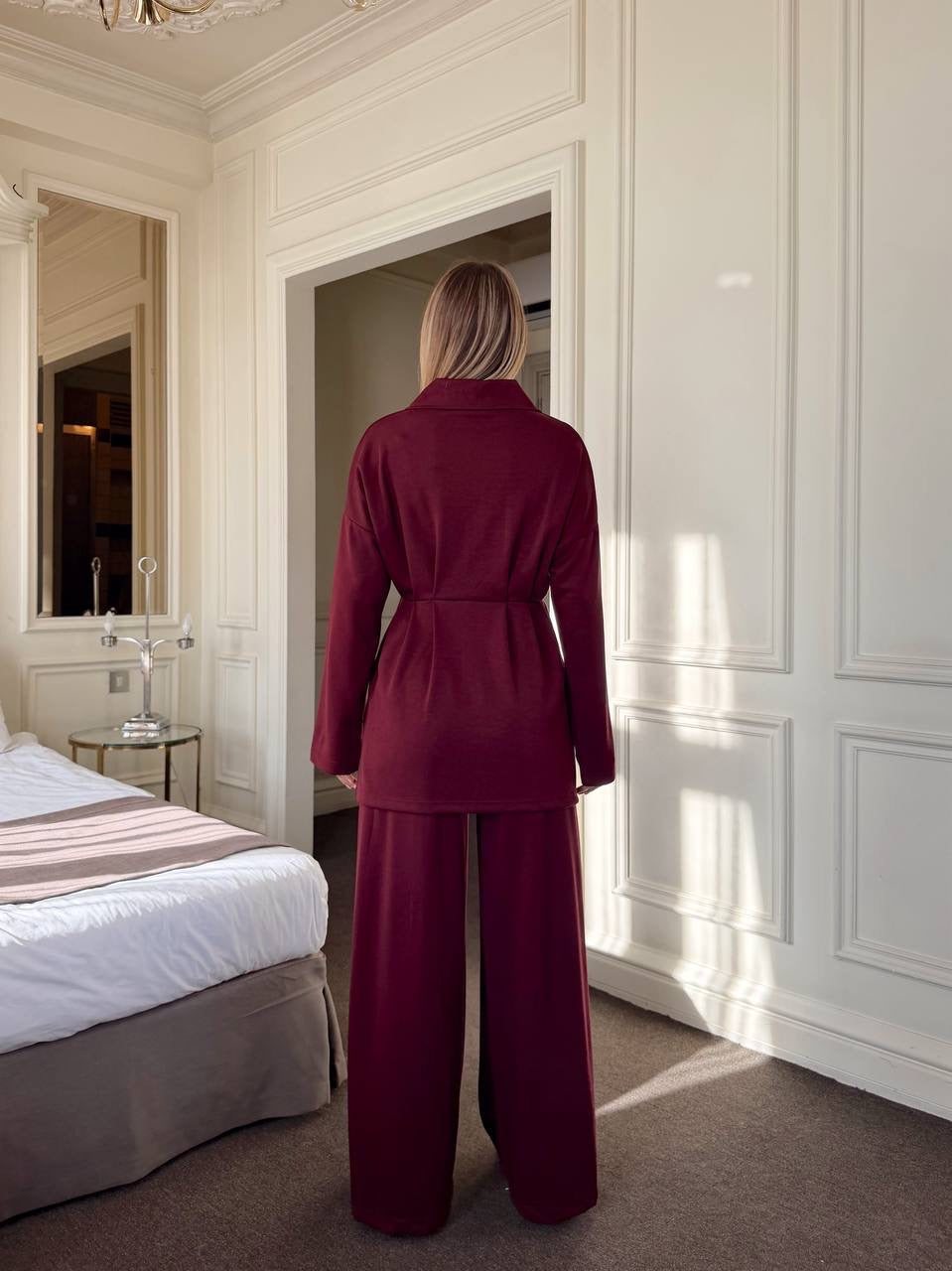 Burgundy Lina Oysho Zip Set