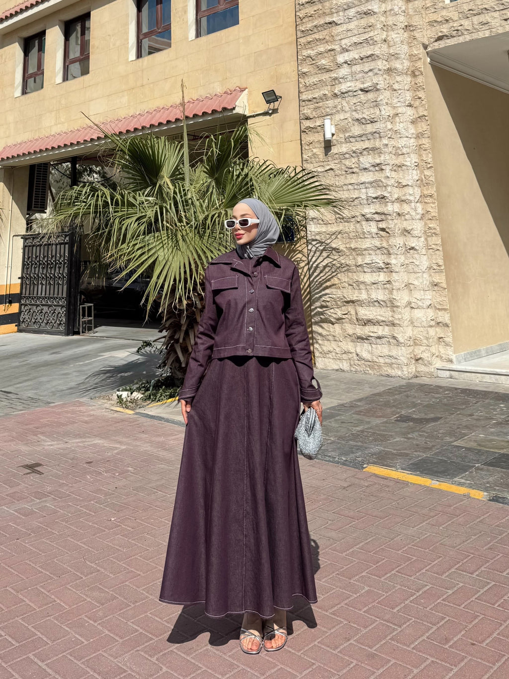 Denim Tencel Dress Set