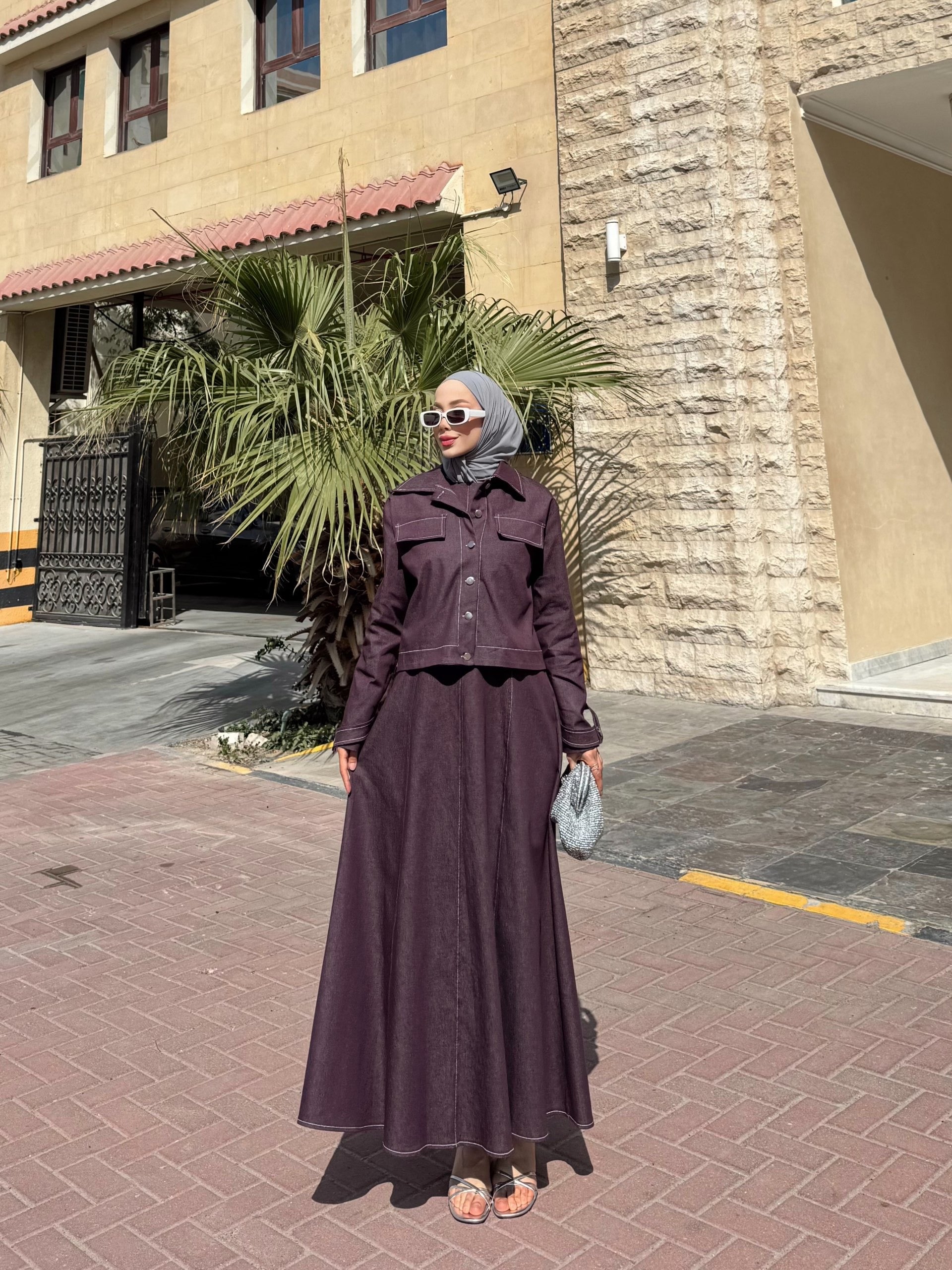 Denim Tencel Dress Set