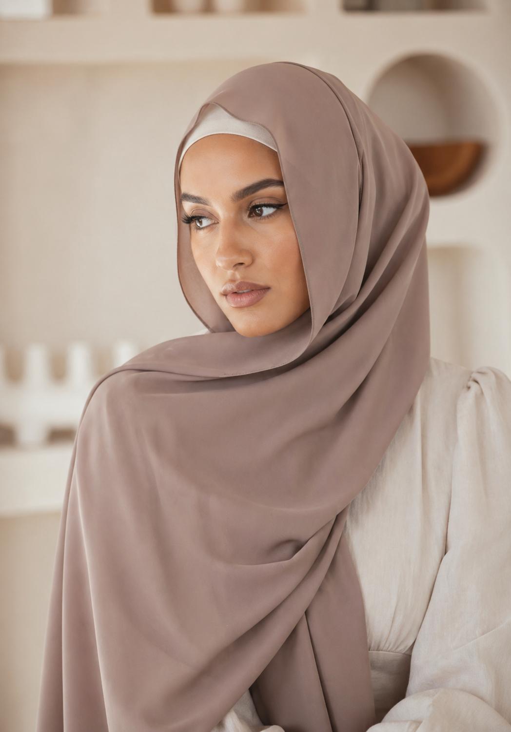 Premium Chiffon Hijab/Camel 3