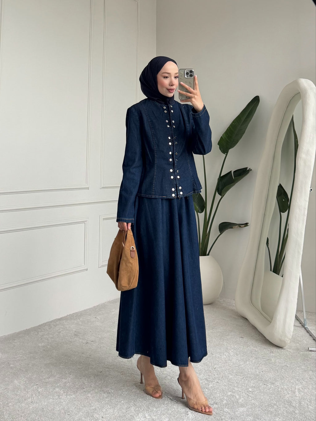Selene Denim Skirt Set