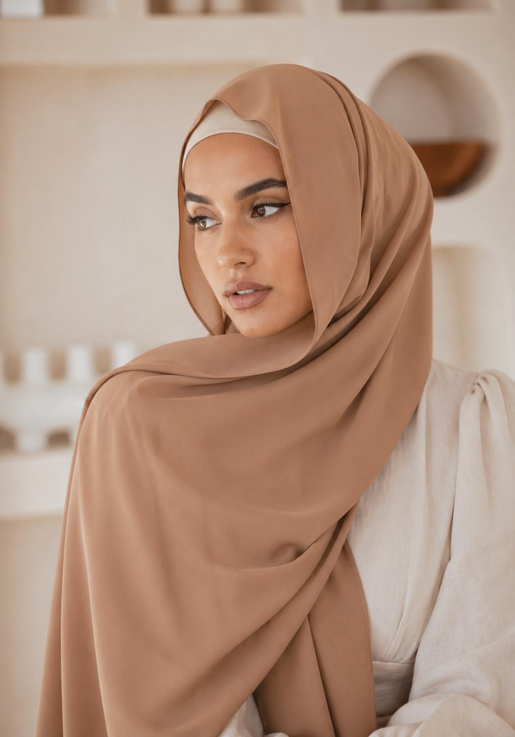 Premium Chiffon Hijab/Camel