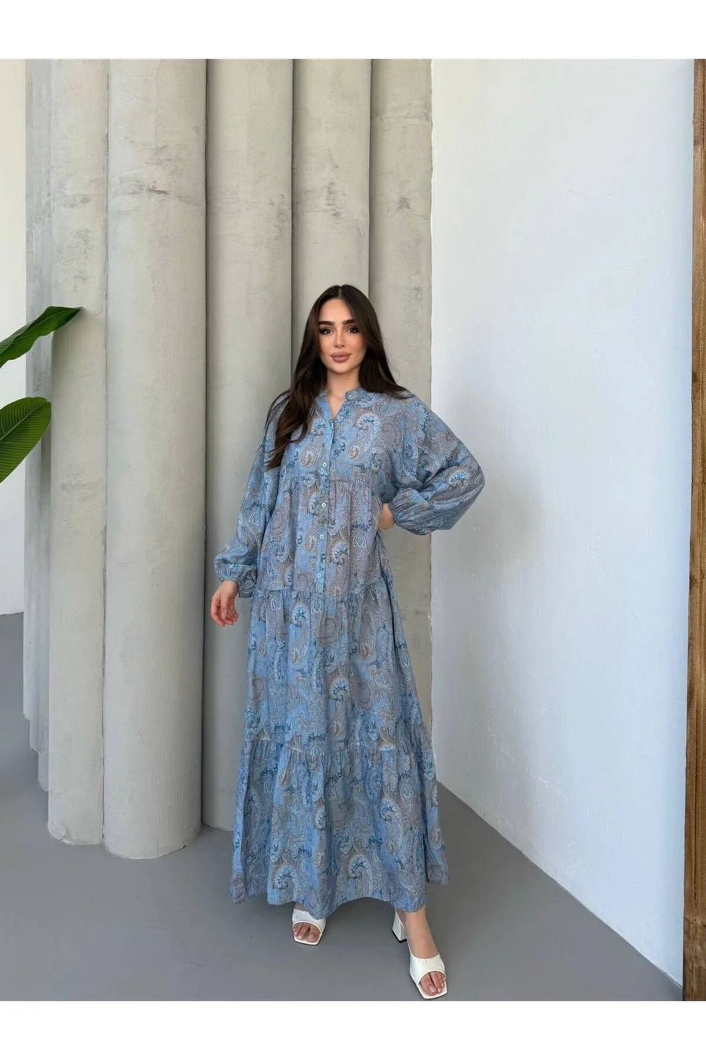 Azure Paisley Dress