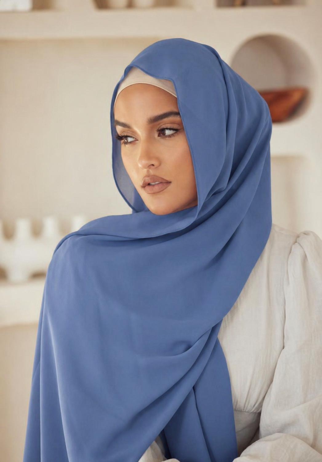 Premium Chiffon Hijab/Ocean