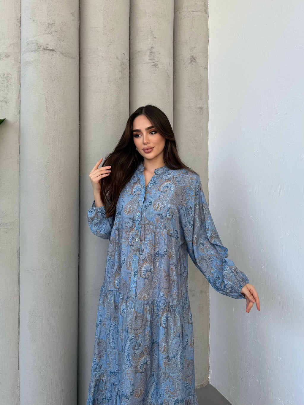Azure Paisley Dress