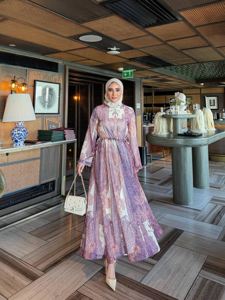 Rosé Paisley Maxi Dress