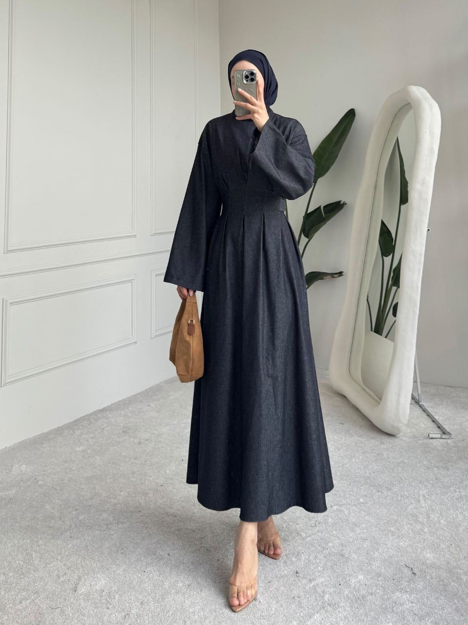 Charcoal Denim Maxi Dress
