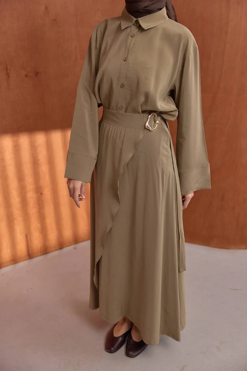 Modal Skirt Set – Olive