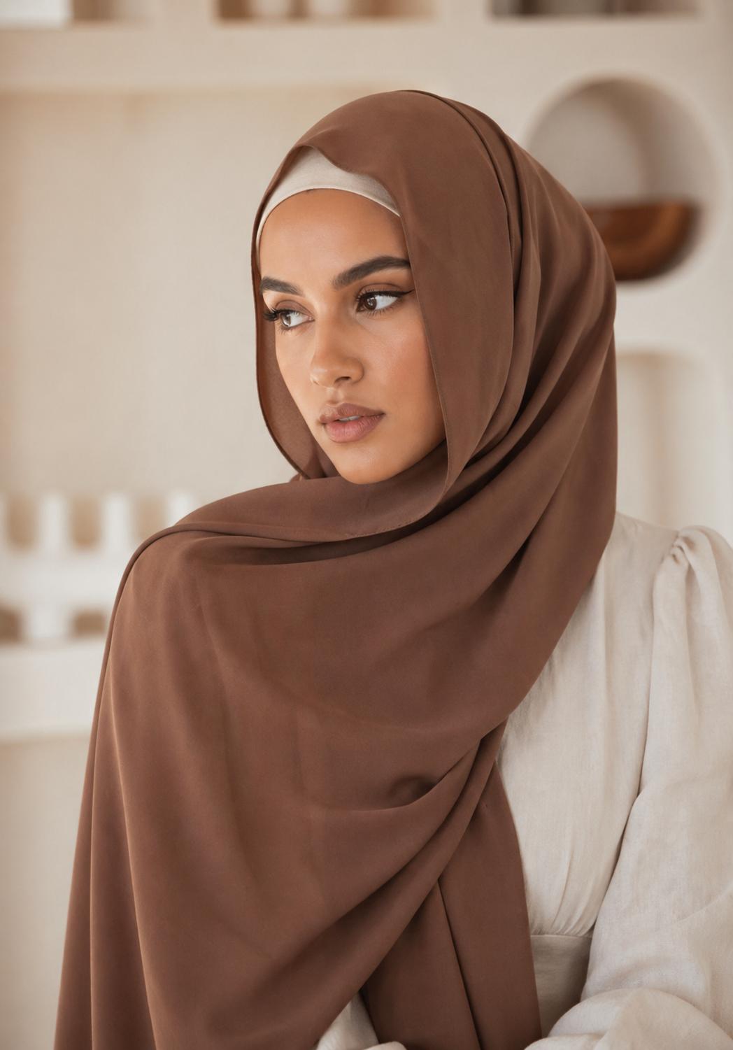 Premium Chiffon Hijab/Coffee