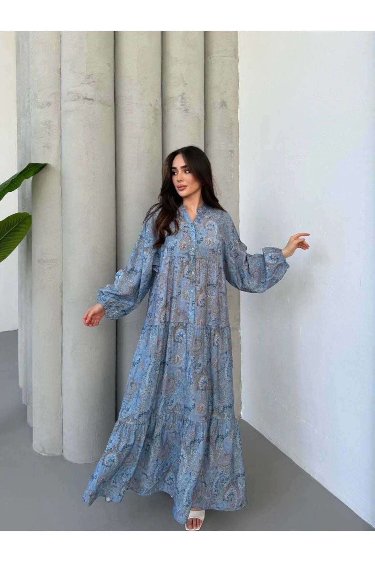 Azure Paisley Dress