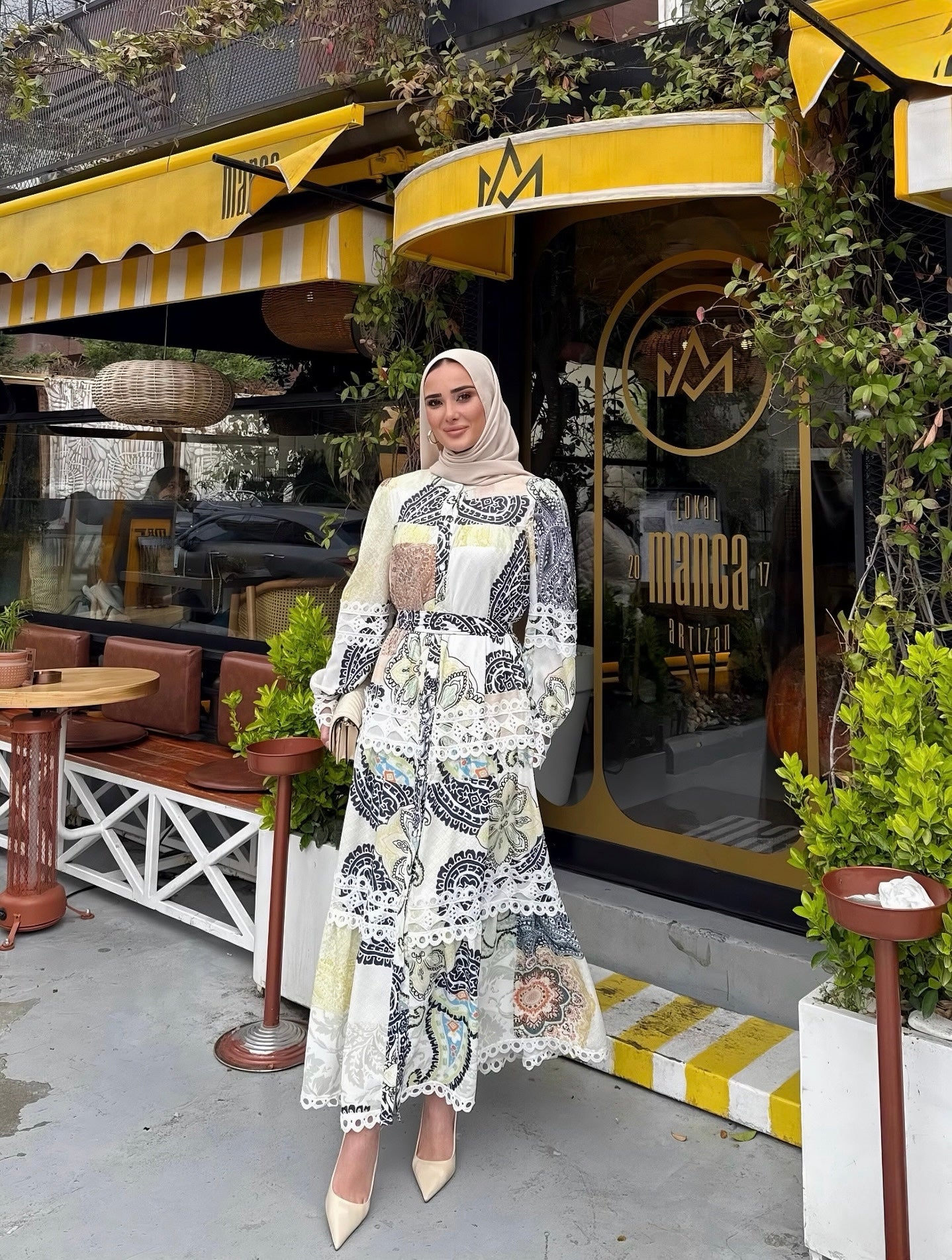Nayla Patchwork Motif Dress