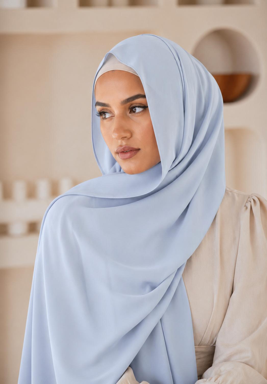 Premium Chiffon Hijab/Sky blue