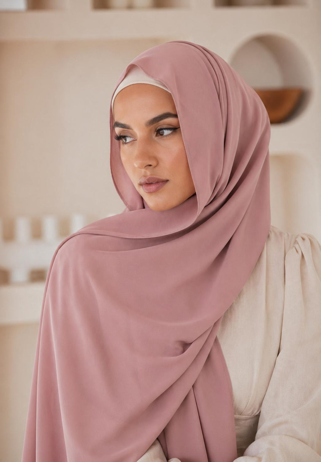 Premium Chiffon Hijab/pink 1