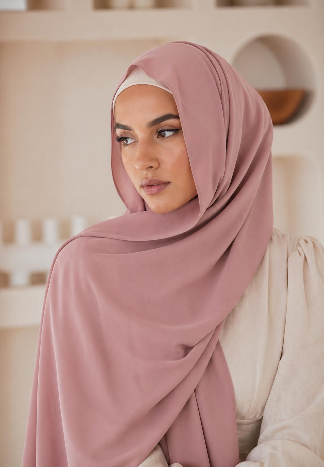 Premium Chiffon Hijab/pink 1
