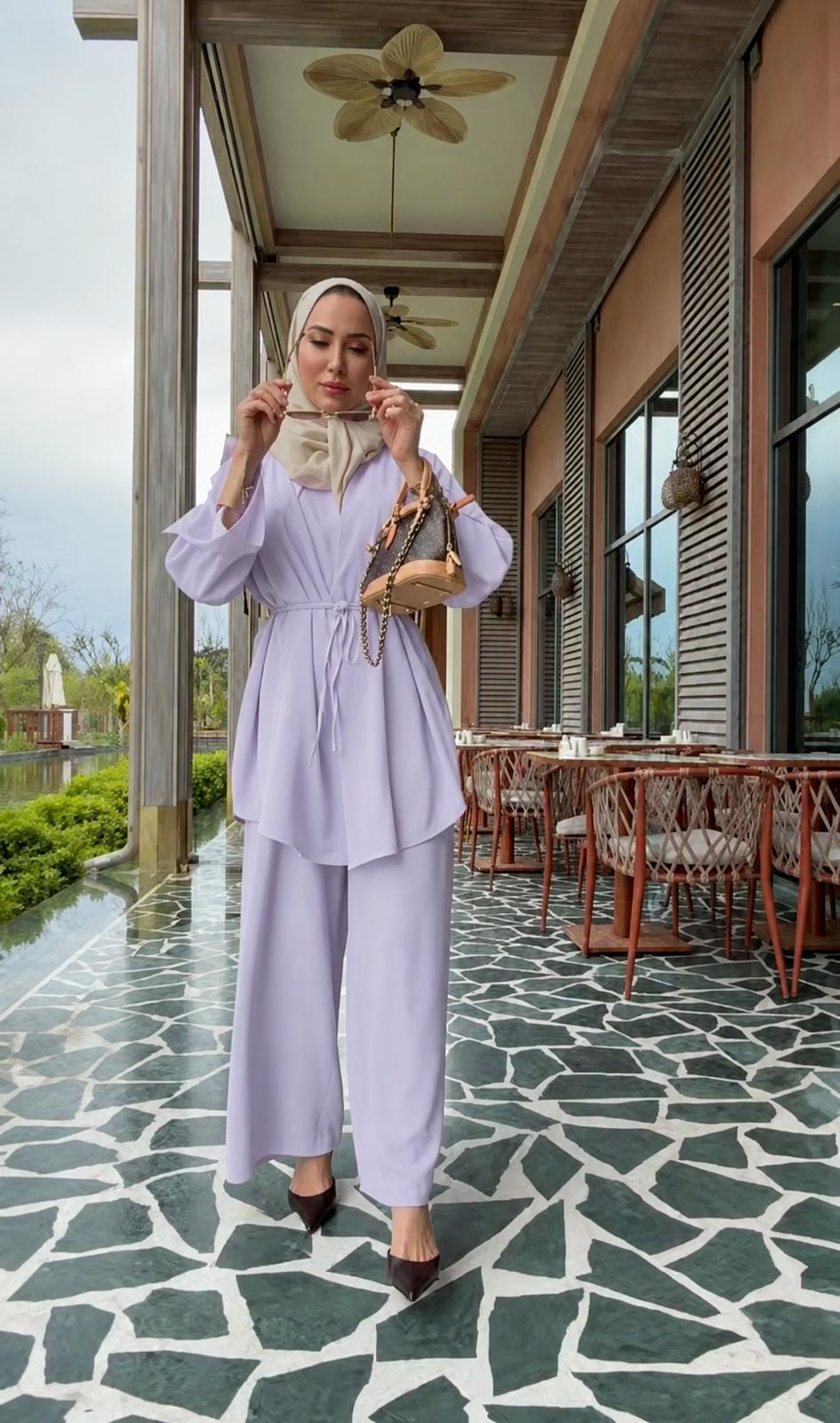 Lilac 3 Pieces Trouser Set