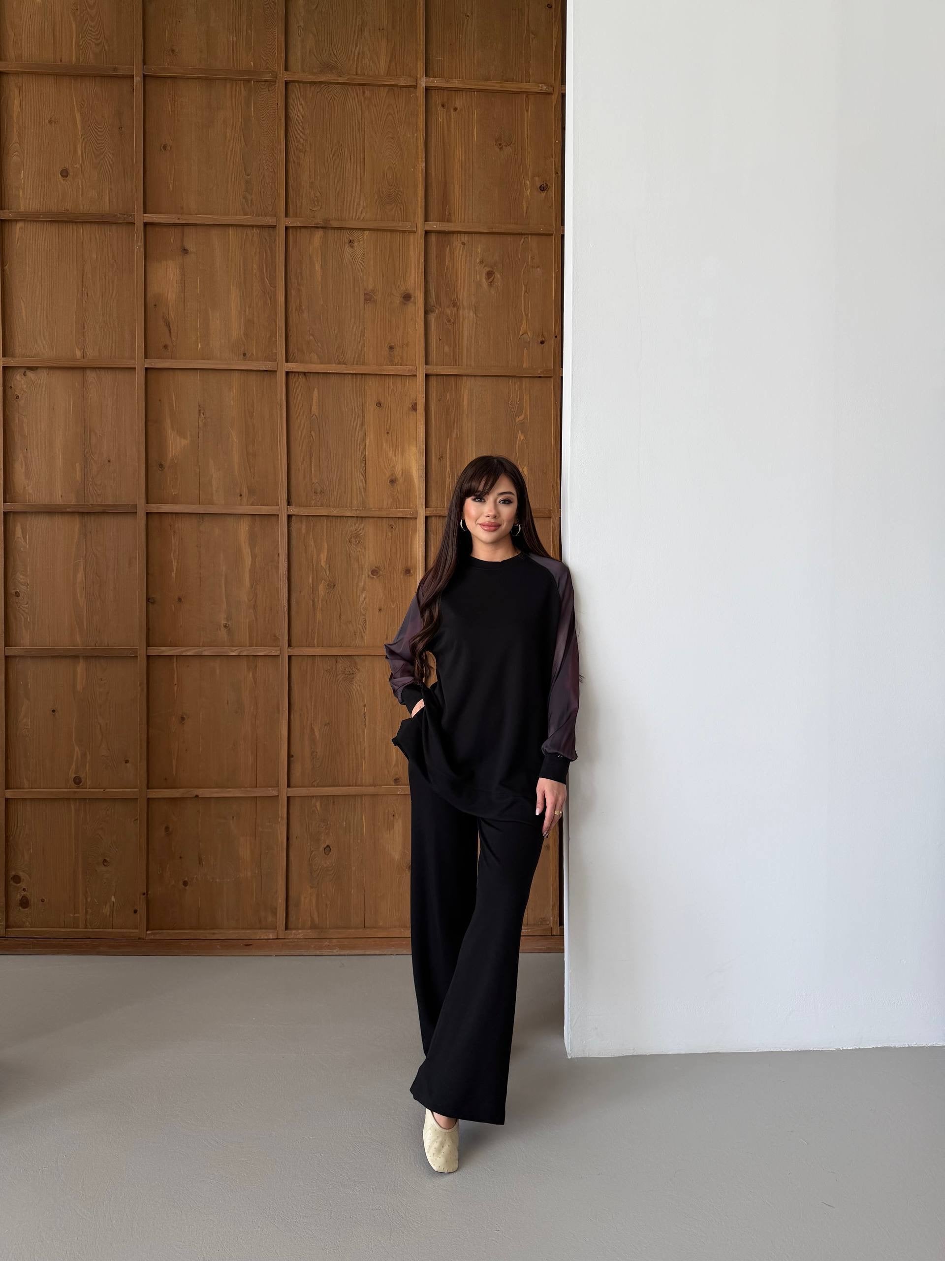 Black Oysho/Satin Contrast Set