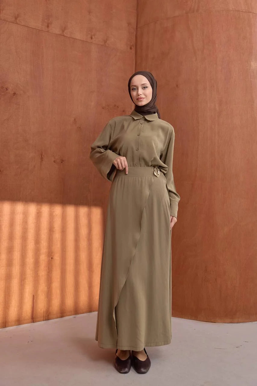 Modal Skirt Set – Olive