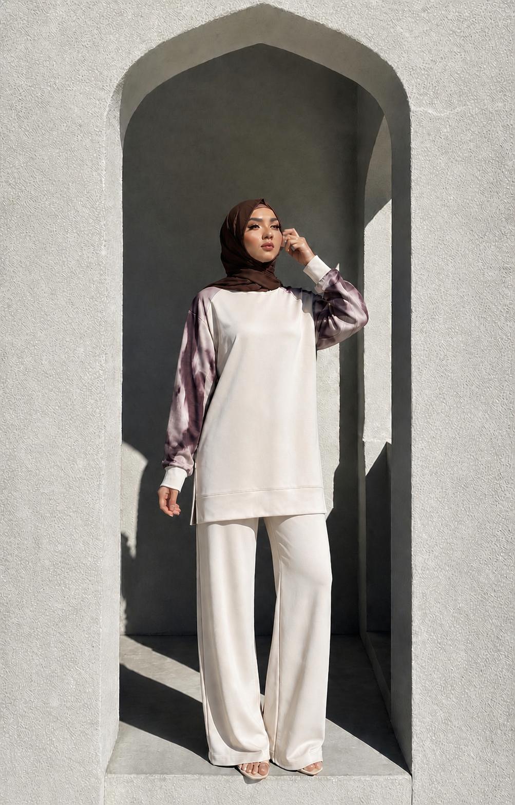 Cream Oysho/Satin Contrast Set