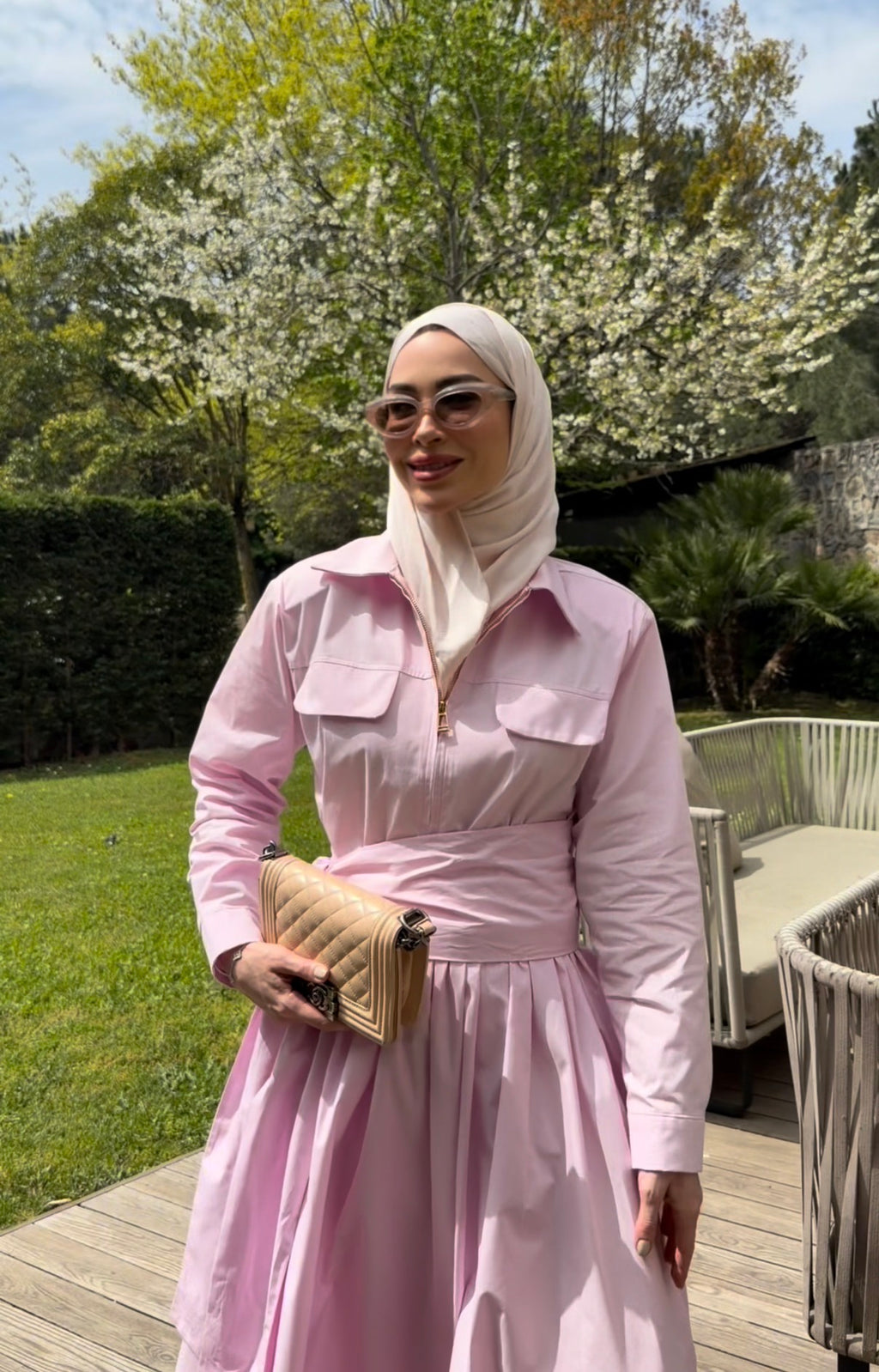 Blush Pink Two-Way Skirt Set