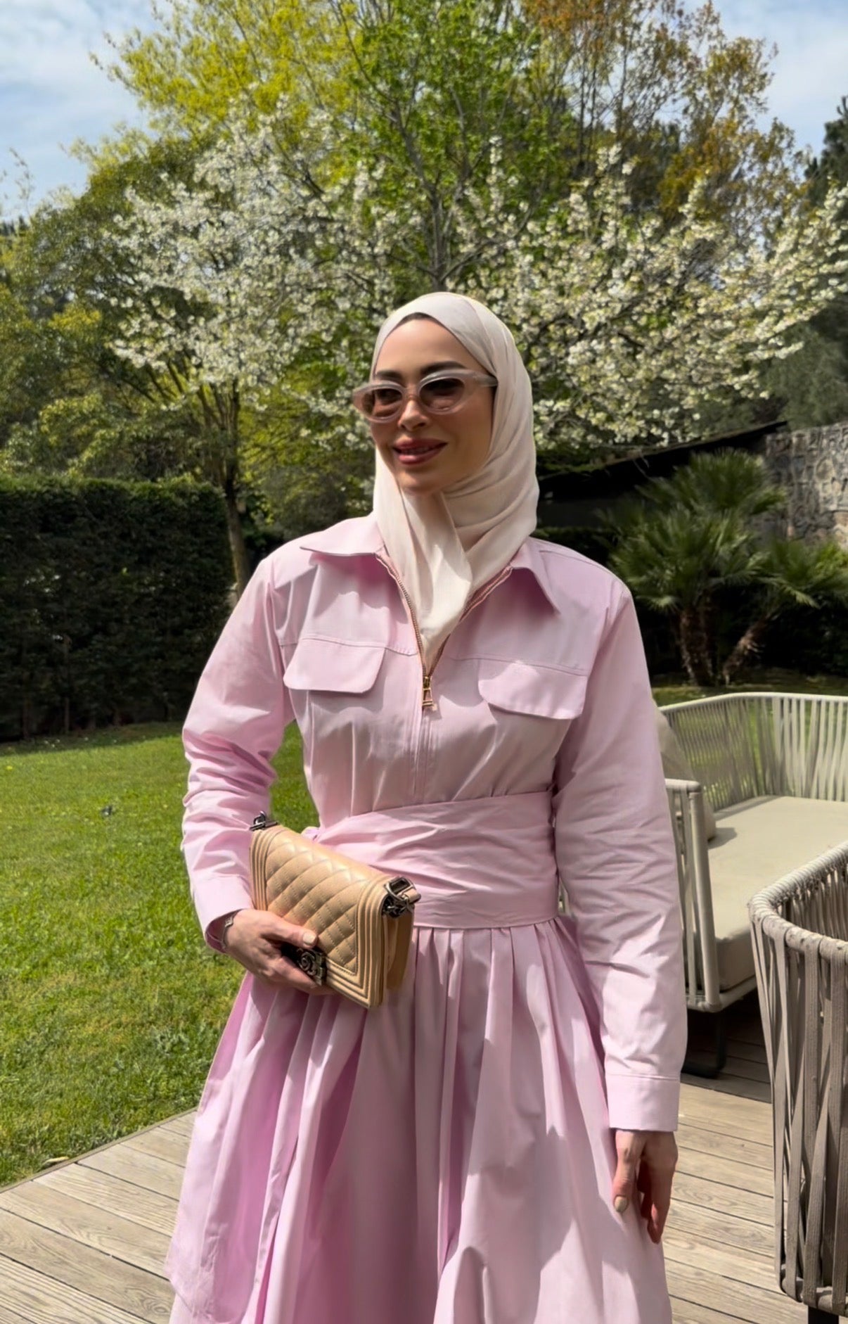 Blush Pink Two-Way Skirt Set