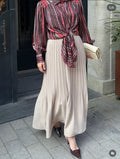 Beige Amaya Pleated Skirt