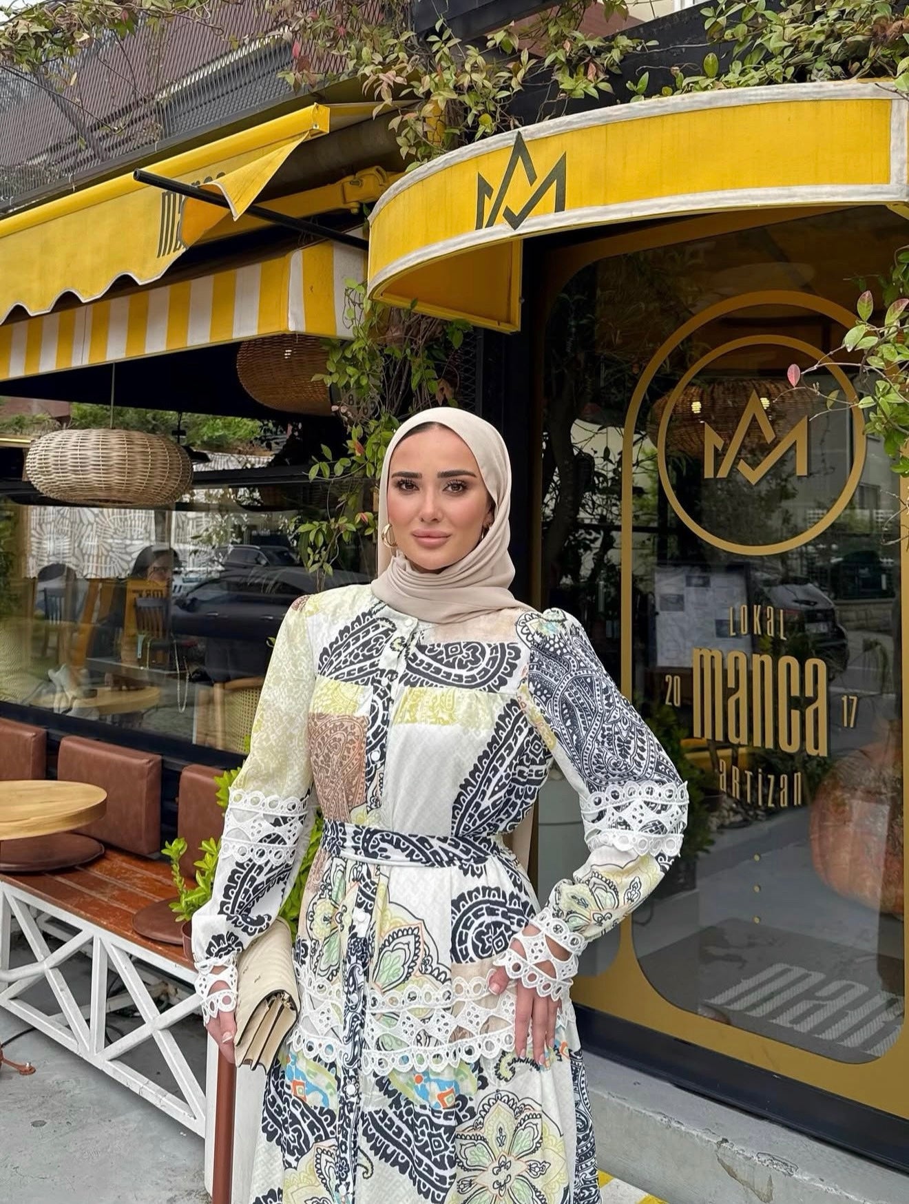 Nayla Patchwork Motif Dress