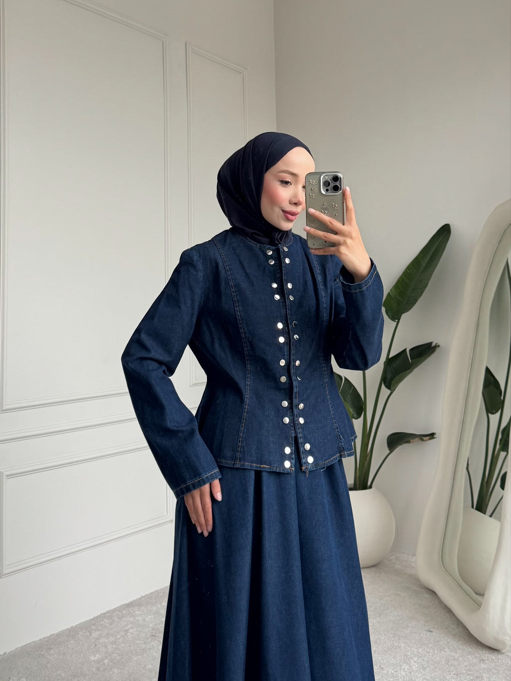Selene Denim Skirt Set