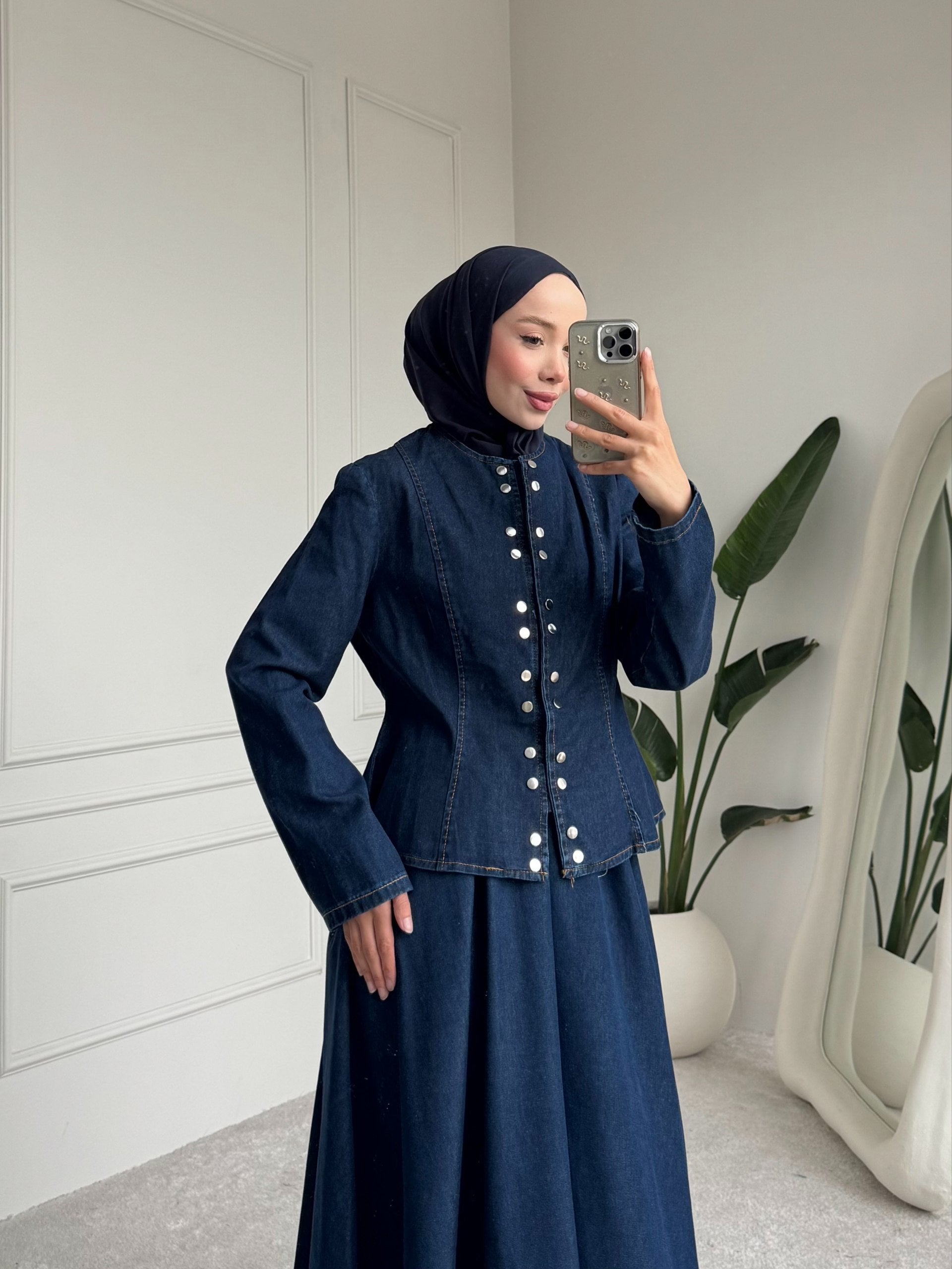 Selene Denim Skirt Set