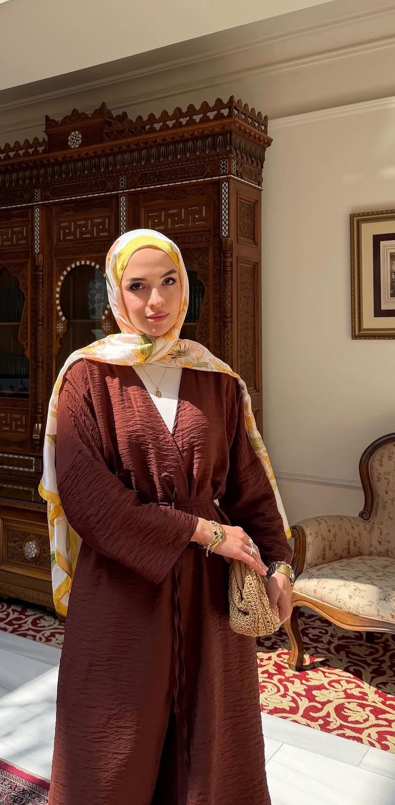 Brown Modest Two-Piece Set