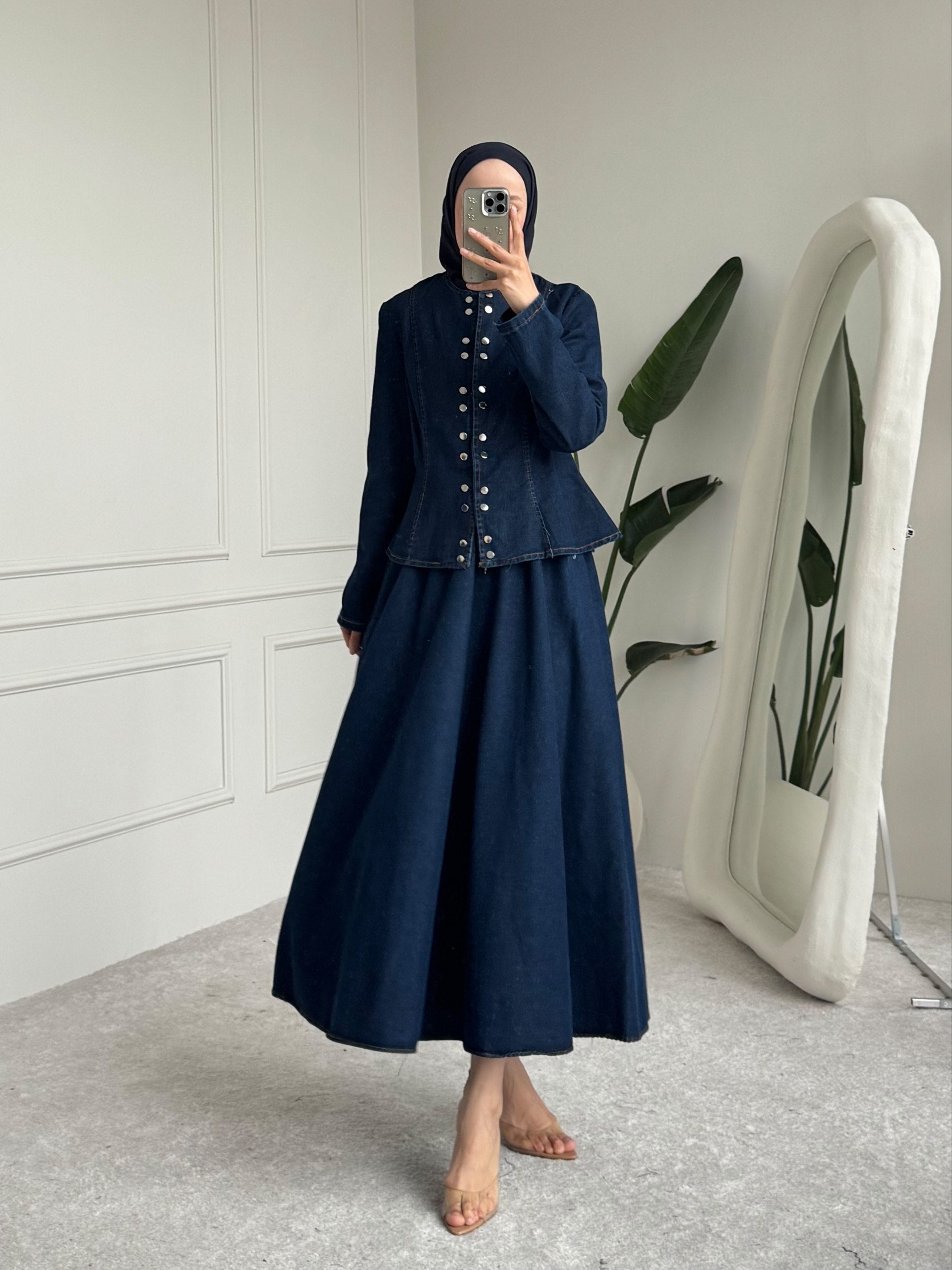 Selene Denim Skirt Set