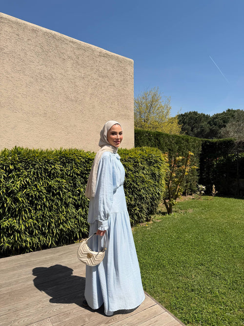 Baby Blue Muslin Skirt Set