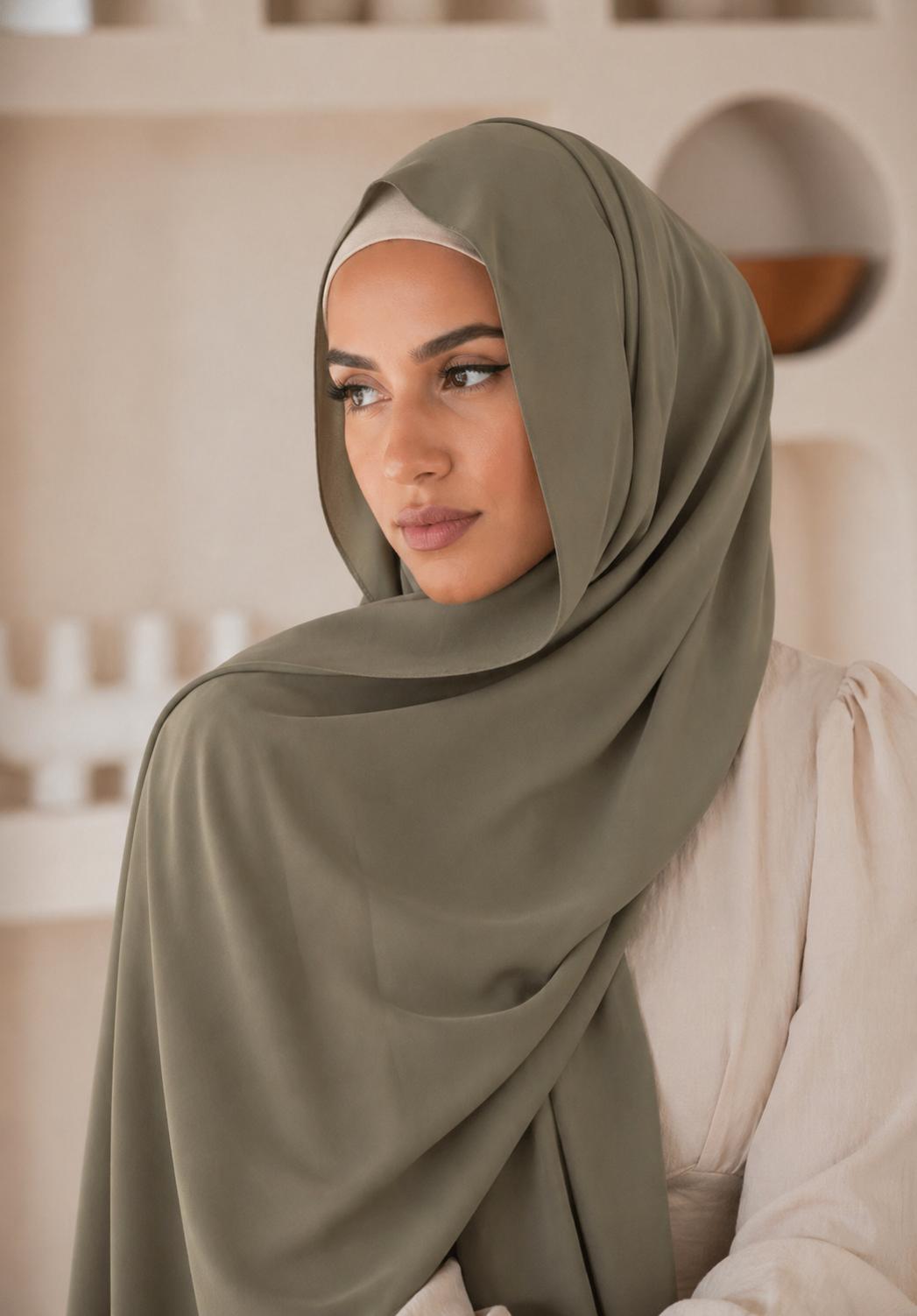 Premium Chiffon Hijab/Green 1