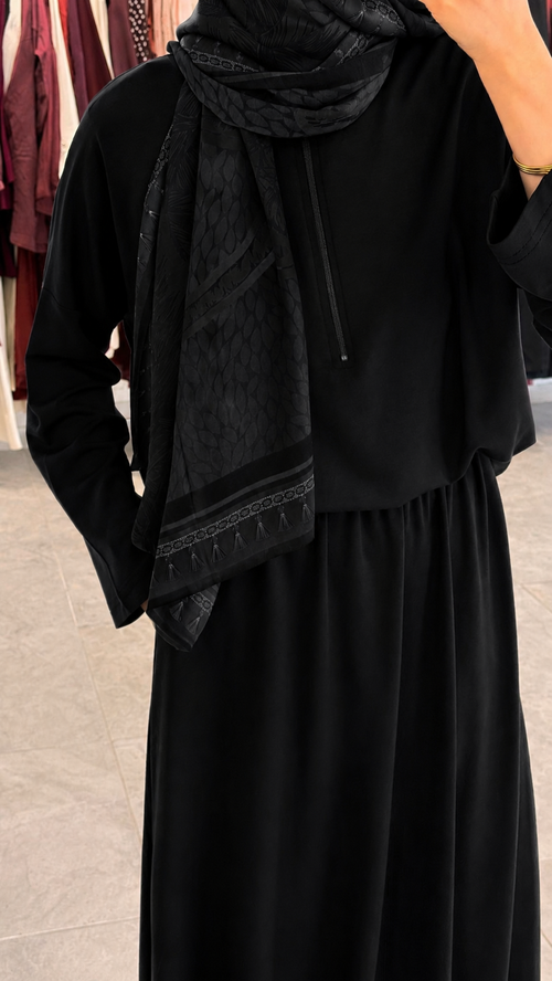 Black Half-Zip Skirt Set