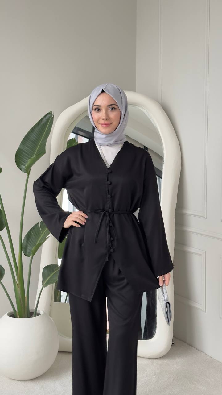 Luna Buttoned Two-Piece Luxury Set