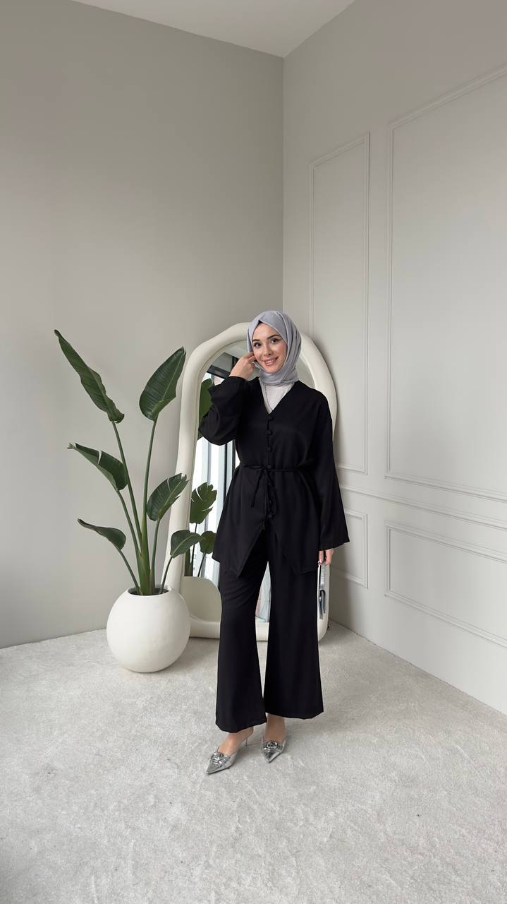 Luna Buttoned Two-Piece Luxury Set